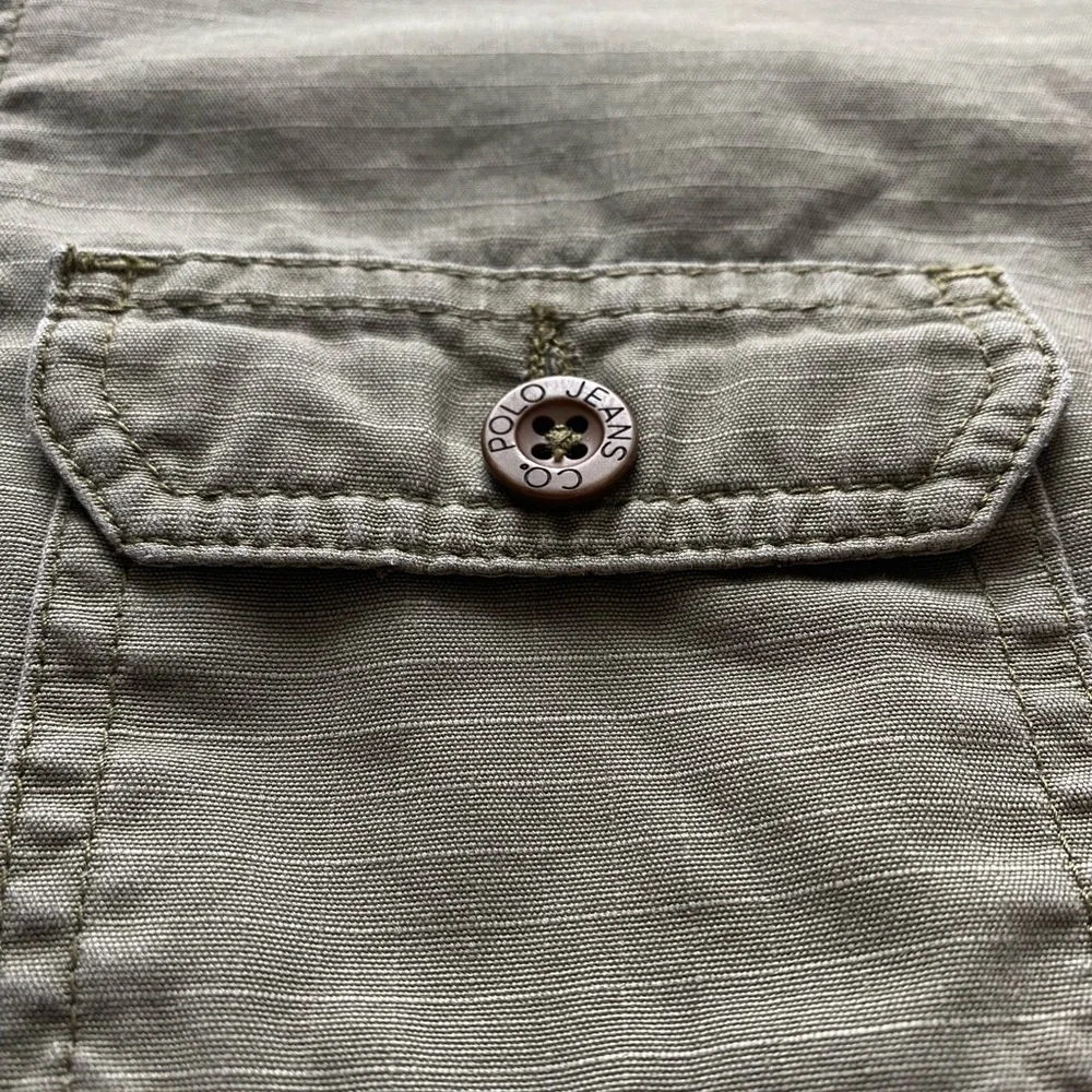 Y2K Polo Jeans Co Ralph Lauren Military Style Army Green Women’s Shorts 6 VTG - Picture 3 of 8